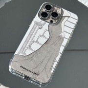 银色公主裙手机壳适用苹果14promax韩风iphone15Pro12防摔11