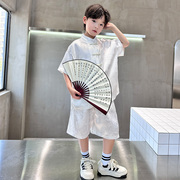 男童夏装套装2024汉服中式唐装薄款儿童古风短袖中国表演服潮