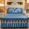 欧式夹棉床裙加厚纯色，床单床罩席梦思防滑床套三件套1.8m2.0米