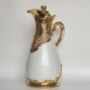 阿拉伯保温壶家用热水壶玻璃，胆保温瓶复古铁壳暖壶商务酒店咖啡壶