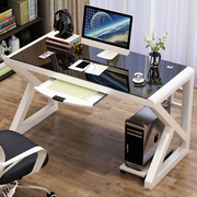 钢化玻璃电脑台式桌家用简约现代经济型书桌办公桌简易学生学习i.