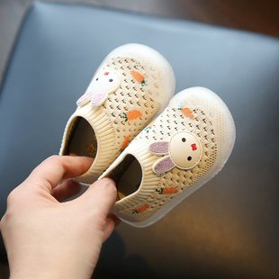 婴儿学步鞋春款1一3岁女宝宝，鞋子软底透气儿童袜子鞋婴幼儿室内鞋