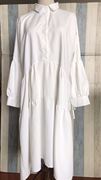 柔和白 白色长袖雪纺衬衫裙 店内搭配常用 秋季连衣裙