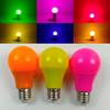 节日庆典彩色灯泡LED家用节能灯暖白黄蓝绿粉橙红光灯灯笼红灯泡