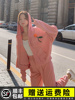小个子学院风粉色卫衣，套装女春秋季2023韩版学生九分裤两件套