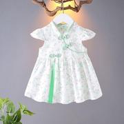 宝宝连衣裙纯棉婴儿唐装旗袍裙中国风夏装0-1-2-3岁儿童女童裙子4