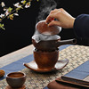 日式窑变粗陶家用陶瓷煮茶炉家用普洱侧把茶壶，复古温茶炉露营茶具