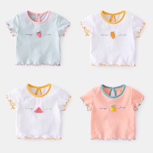宝宝短袖t恤夏季新生儿，上衣洋气女童体恤半袖，薄款1岁婴儿夏装衣服