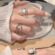 2022年不规则珍珠食指戒指女ins小众设计轻奢冷淡风开口指环
