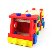 拼装积木螺丝车儿童拆装益智力玩具，螺母螺母车组合工程百变木制