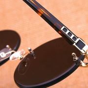 天然水晶石眼镜男女百搭无框东海石头镜太阳镜墨镜复古茶色镜片