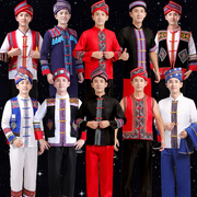 新广西壮族彝族服男民族，风云南少数民族苗族演出服，葫芦丝瑶族服装