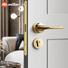 米勒先生室内卧室门锁房间实木木门，分体锁高级磁吸静音金色房门锁
