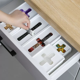 日本inomata进口十字带盖收纳盒一次性手套厨房储物盒抽屉整理盒