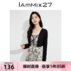 iammix27短款针织薄开衫女长袖，黑色通勤简约外搭空调衫披肩外套女