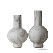 新中式水墨花瓶摆件创意，手工玻璃工艺家居，电视柜装饰花器摆设