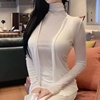 韩国东大门舒适性感女装2022秋季高领无袖背心披肩上衣两件套
