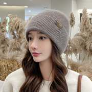 加厚针织毛线帽女冬季保暖加绒套，头帽防寒防风，包头帽(包头帽)冷帽护耳帽子
