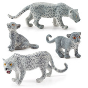 跨境仿真野生动物小雪豹大雪豹多种实心玩具，模型配件桌面摆件