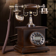 蒂雅菲实木仿古电话机欧式古典老式创意固定家用工艺复古电话座机