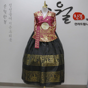 顺月定制韩国改良女士韩服宫廷风烫金款新娘伴娘演出摄影礼服G181