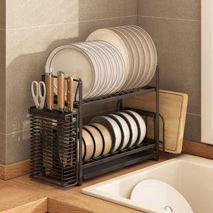 超窄厨房碗碟收纳架沥水晾碗架碗，盘子碗筷洗碗餐具台面沥水架窄边