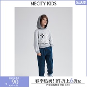 mecity kids童装秋季男童简约微弹翻脚口牛仔裤长裤