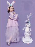 女童紫色连衣裙春秋蛋糕生日，公主裙灯笼，袖纱裙星黛露礼服法式裙子