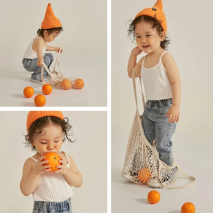 摄影道具儿童室内写真仿真橙子水果摆件小清新创意编织袋网兜