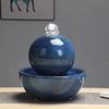 欧式陶瓷喷泉流水加湿器家居客厅风水球创意工艺品办公室桌面摆件