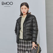 EMOO杨门黑色短款羽绒服女年冬季立领外套时尚版型好外套