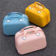手提箱子小行李箱女纯色，化妆箱14寸小型轻便化妆包，时尚收纳包