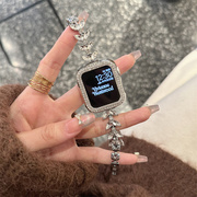 奢华水钻金属链条适用苹果手表带iwtachS9表链applewatch8765表带