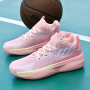 利拉德8篮球鞋男女樱花粉色，青少年小码球鞋儿童实战训练摩擦超响