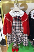 100-155码韩国中大童装 春女童小香风衬衣格子连衣裙两件套