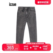 izzue男装牛仔长裤2022春季简约休闲合身舒适直筒裤6510s2