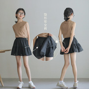 女孩套装无袖儿童夏装韩版亲子洋气大童女童背心+短裙两件套