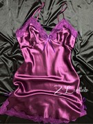 紫色魅惑甜美吊带睡裙丝绸，蕾丝花边性，高档内衣性感情趣睡裙