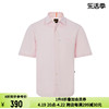 hugoboss春夏季纯色棉质日常休闲单排扣设计男士短袖衬衫