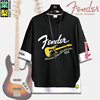 芬达吉他贝斯乐器Fender爵士摇滚音乐队短袖t恤纯棉潮牌男装衣服