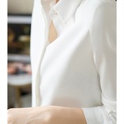 欧洲站白色雪纺职业衬衫，女设计感y小众，2022年秋冬宽松气质上