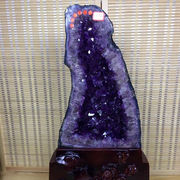 珠宝天然收藏紫水晶洞消磁水晶摆件原石聚宝盆雕刻件净重24.3
