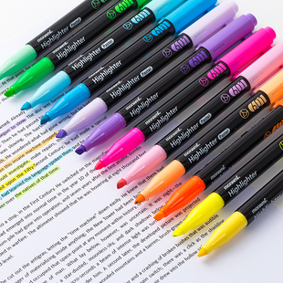 慕那美601荧光笔韩国慕娜美monami荧光标记笔，学生用做笔记专用多色荧光记号，笔进口糖果色亮色系柔和色淡彩系