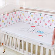 婴儿床床围夏季透气 宝宝防撞围床围套卡通风婴儿床上用品五件套