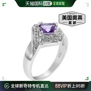 vir jewels 0.60 克拉紫色紫水晶戒指 .925 纯银配铑公主 5 毫米