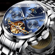 全自动机械瑞士商务，钢带手表品牌防水手表，男运动夜光国产腕表