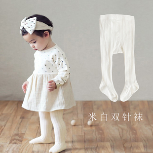 婴儿纯棉连裤袜春秋，韩版竖条纹儿童裤袜，0-3岁男女宝宝打底袜