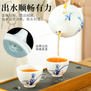 德化白瓷茶壶手绘功夫茶具，陶瓷泡茶壶，羊脂玉瓷养身260水壶大容量