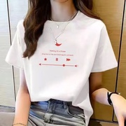 2023夏季常规短袖T恤女宽松大码学生韩版百搭少女感体恤半袖