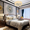 新中式实木布艺床现代中式卧室双人床酒店样板房禅意民宿家具定制